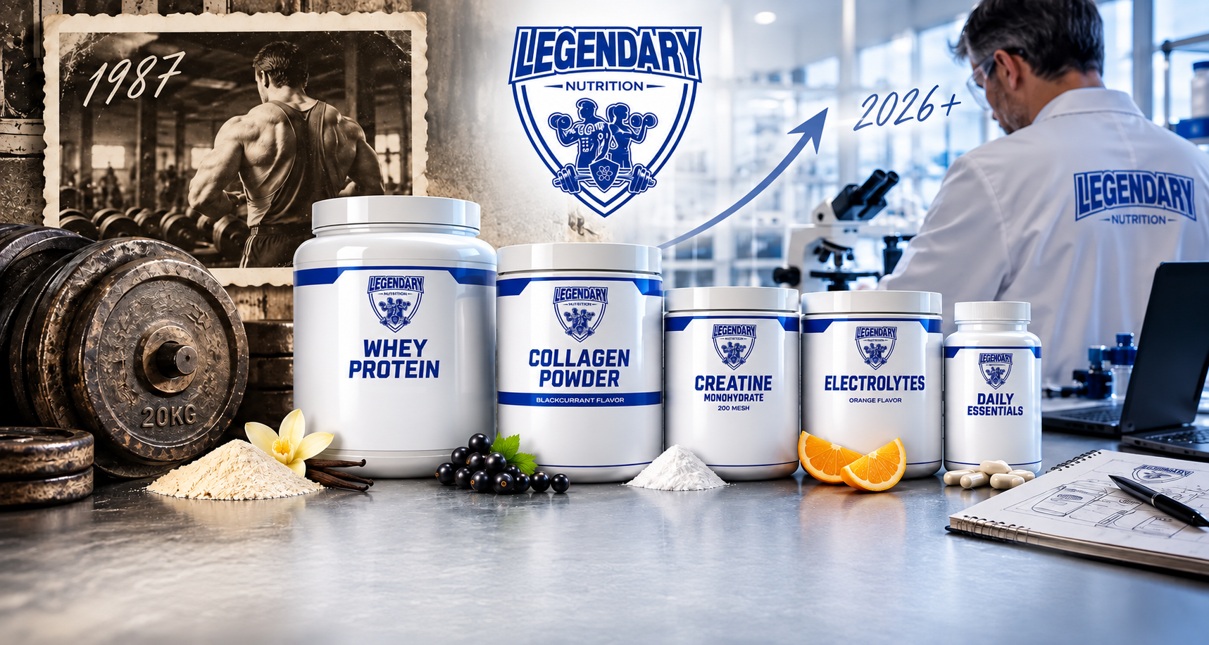 Legendary Nutrition sports nutrition heritage since 1987, connecting decades of experience with a modern vision